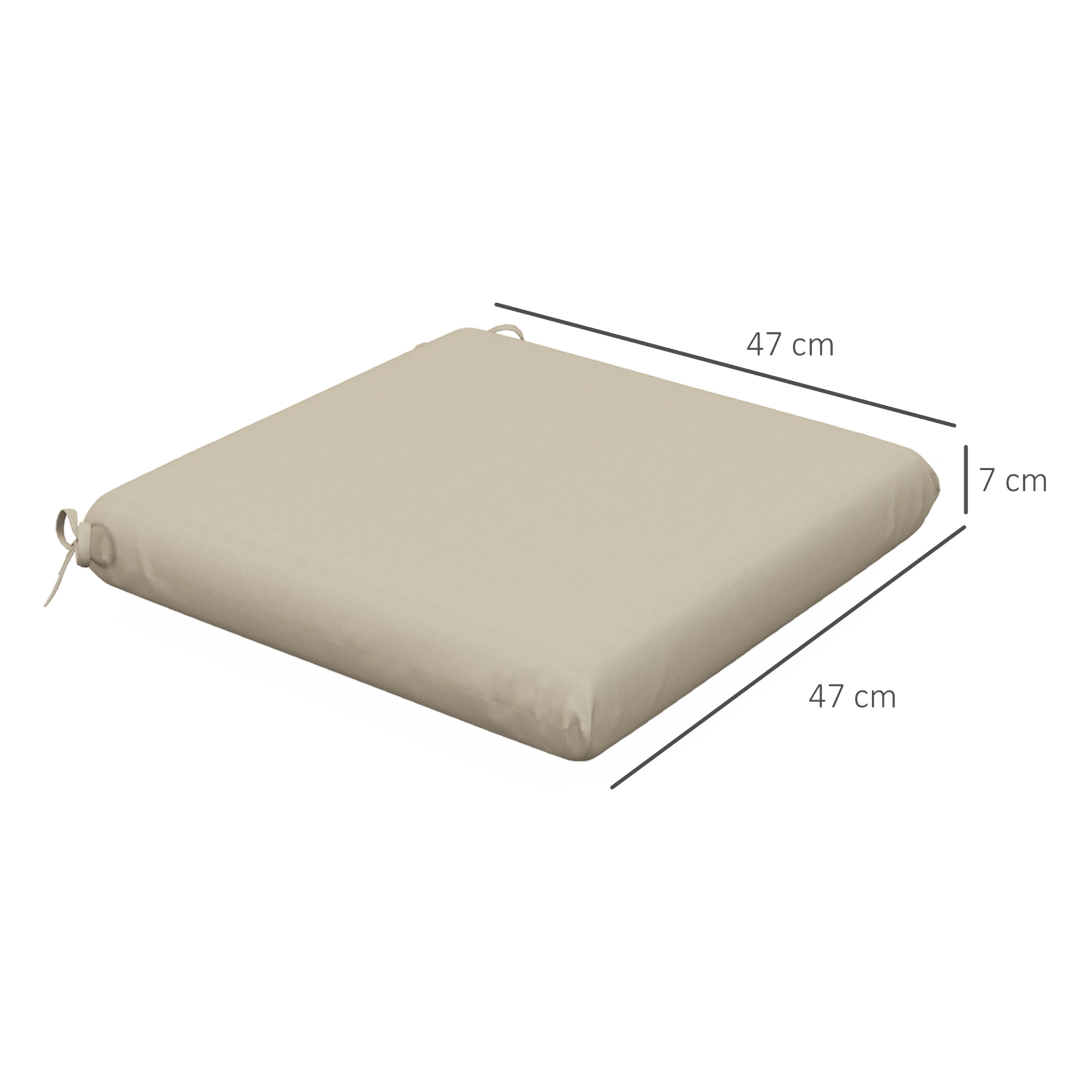 Conjunto de Cojines para Sillas de Comedor 47x47x7 cm Juego de 4 Piezas Cojines para Sillas de Jardín Impermeable y Protección UV 50+ para Interior y Exterior Beige