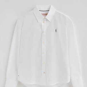 Camisa blanca de corte recto con logo Rigby Go