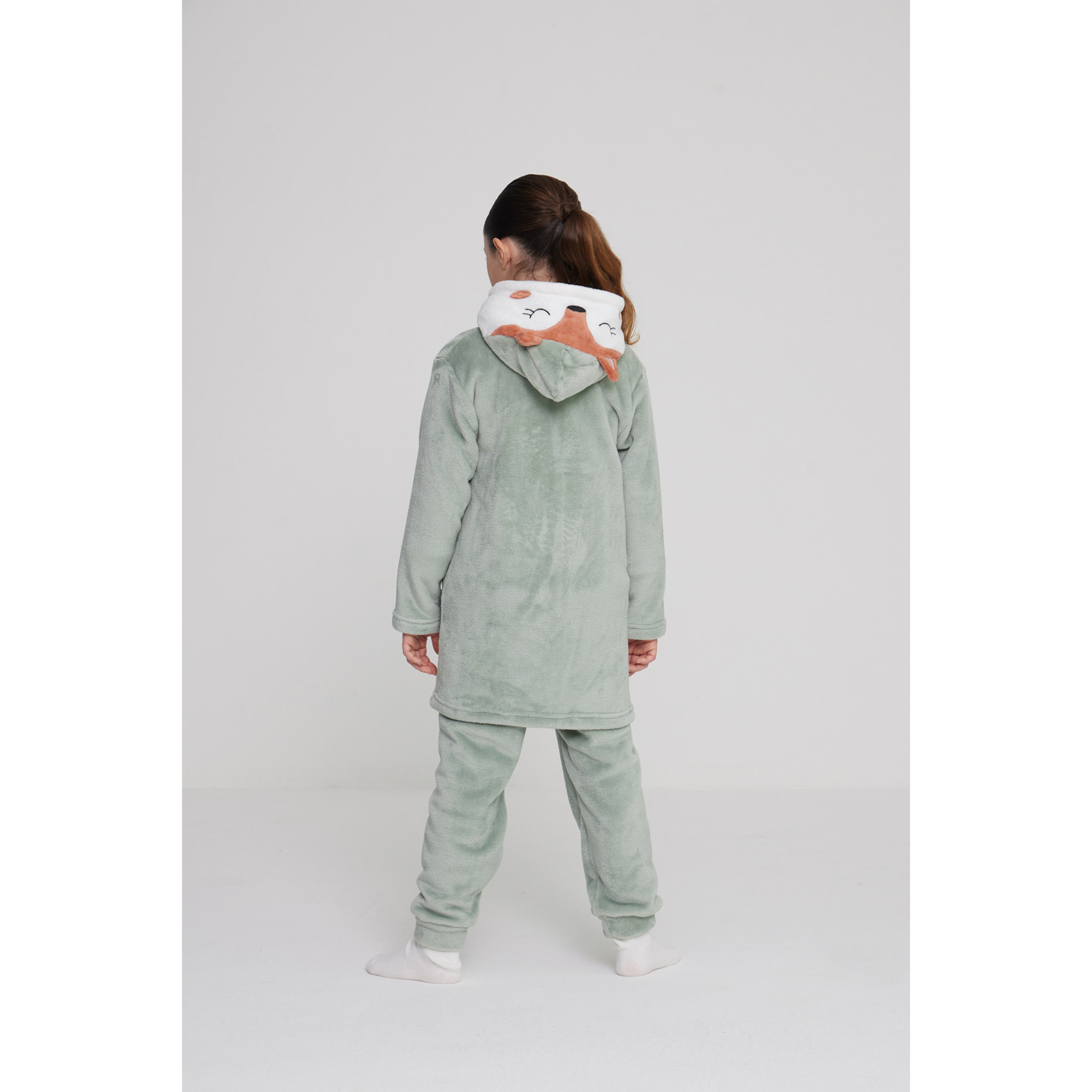 Vestaglia bambina foxy in coral con zip Noidinotte