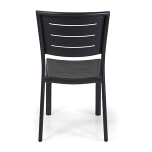 Sedia Vacchetti Delta in alluminio antracite cm45x59,5h85