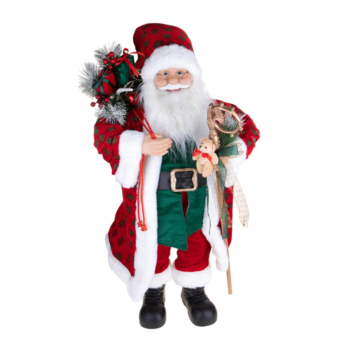 Babbo natale con orsetto e sacco - Pezzi 1 - ROSSO - Bianchi Dino SpA