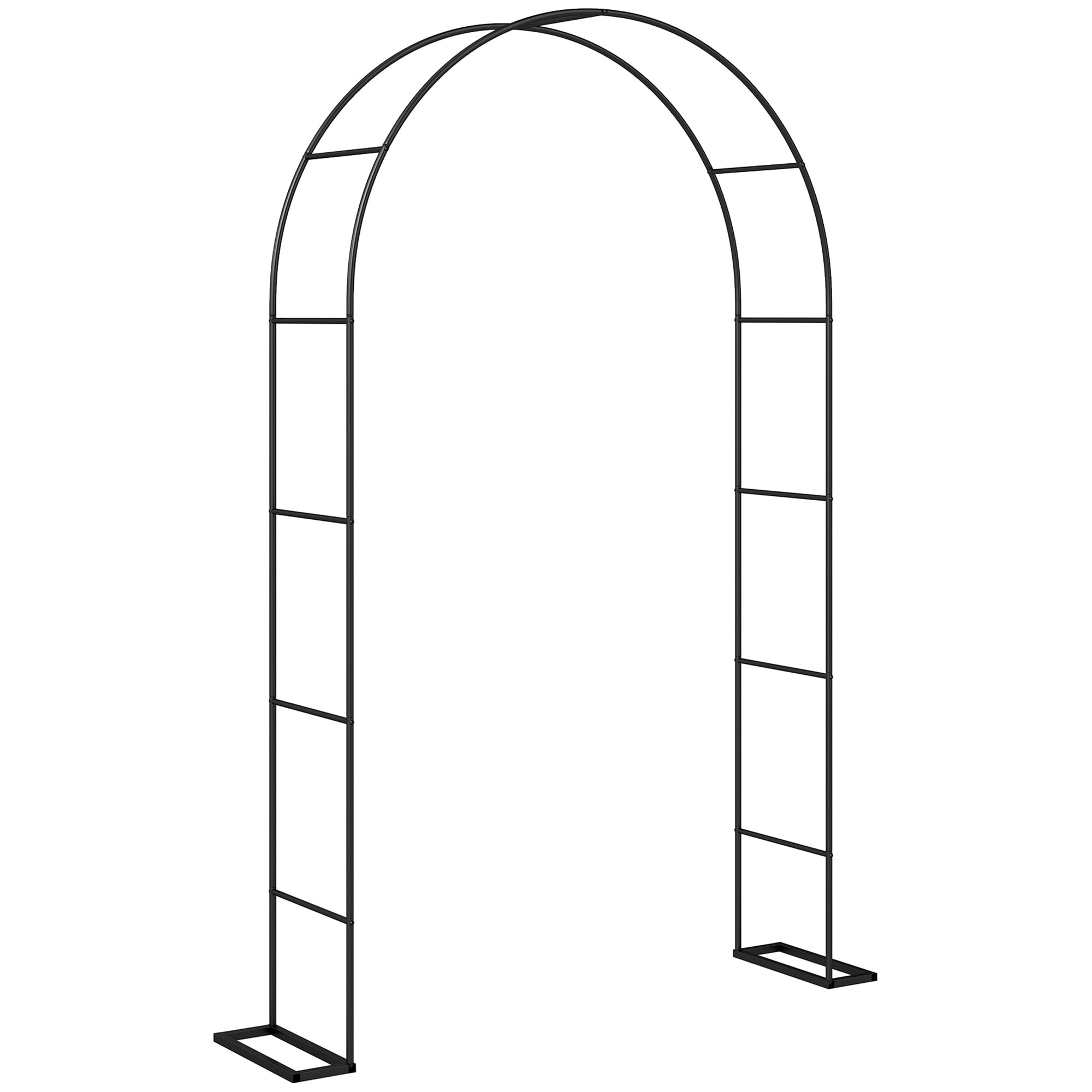 Arche de jardin métal - 145x39x237cm - noir