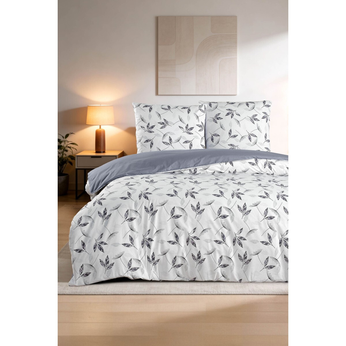 Parure housse de couette et taie(s) d'oreiller coton imprimé