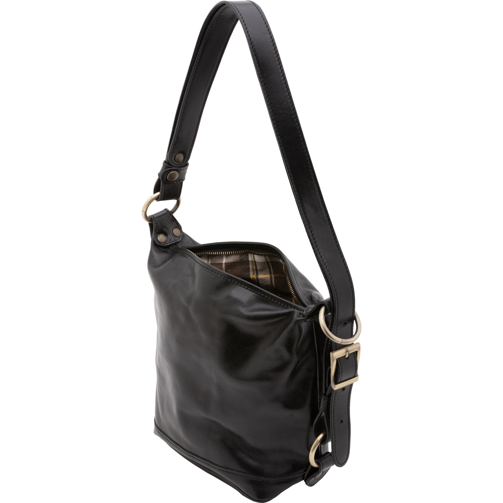 Borsa a secchiello da donna - Modello False - Vera pelle - 25.0 x 28.0 x 14.0 cm