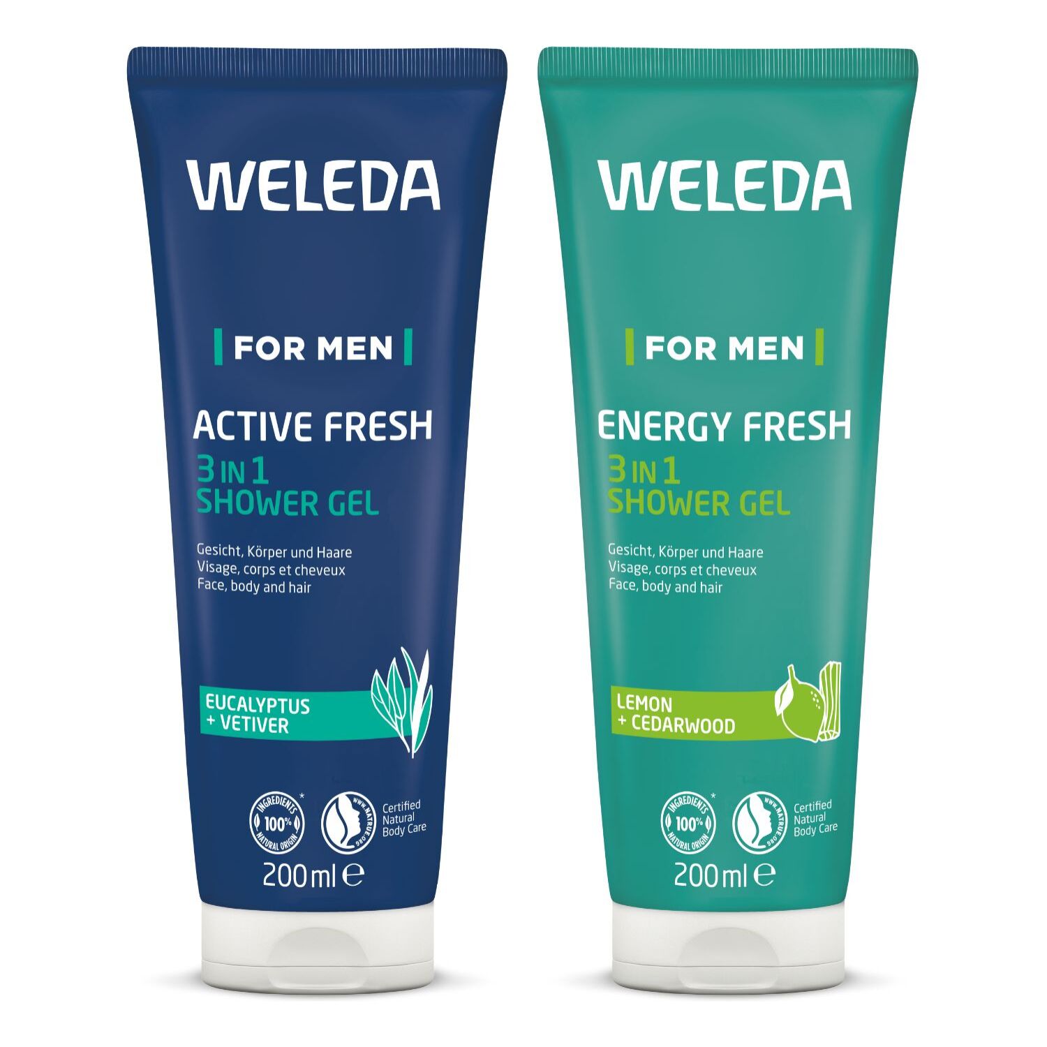 WELEDA - Gel Douche 3in1 Active Fresh + Gel Douche 3in1 Energy Fresh 2*200ml
