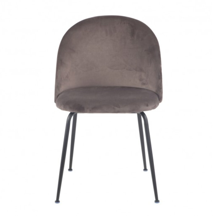 Chaise design en velours dossier capitonné - CLEA