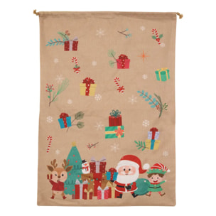 HOTTE PERE NOEL JUTE 50X70CM
