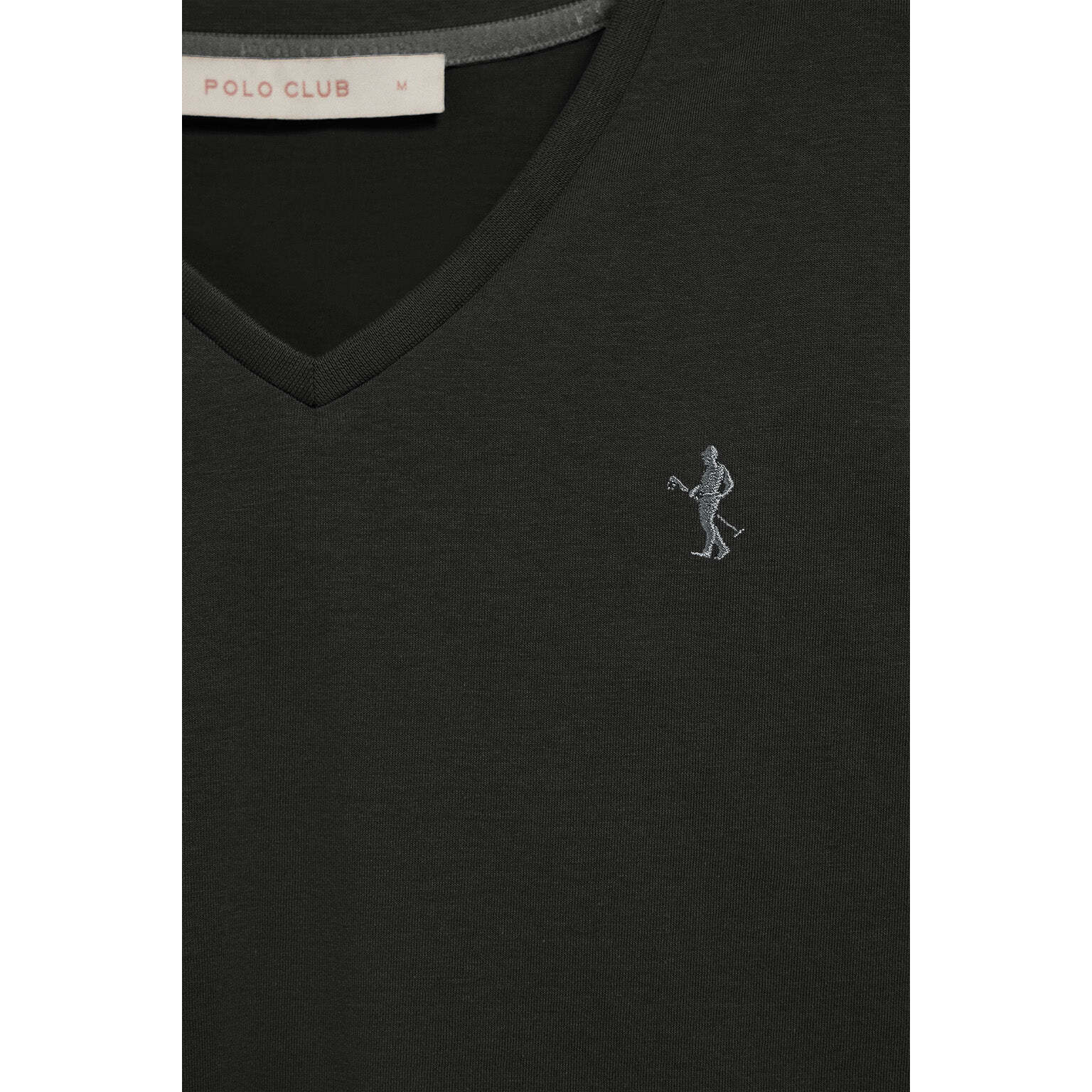 Camiseta negra de escote en pico y bordado Rigby Best