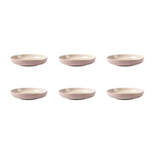 Lot de 6 assiettes creuses taupe - "Iris"