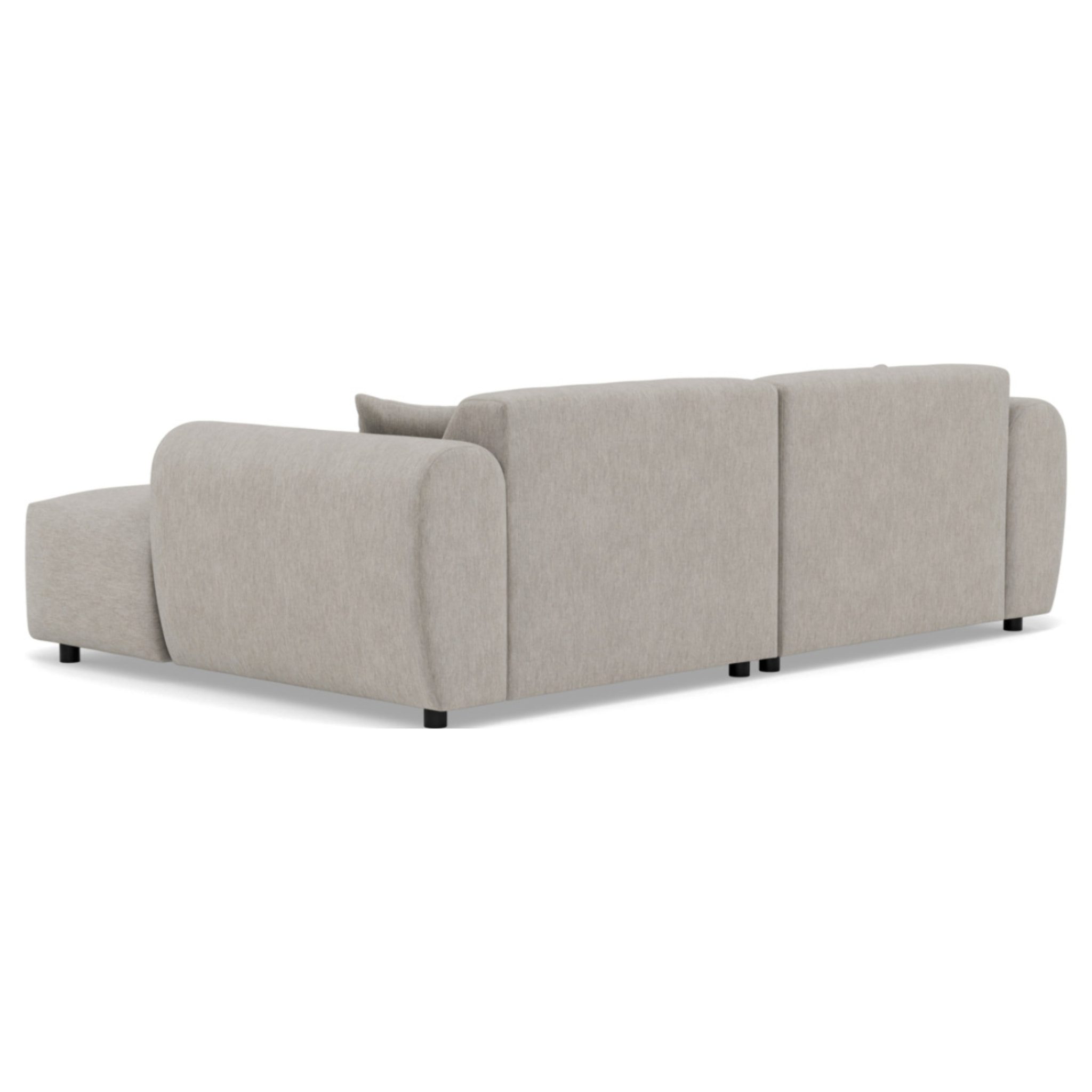 Aumance - canapé droit 4 places avec double méridienne assise profonde en velours texturé - Gris clair