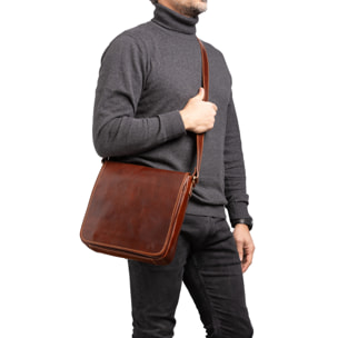 Borsa a tracolla  da uomo In Vera pelle Made in Italy 29x28x9 cm