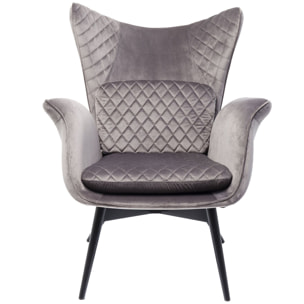 Fauteuil Tudor velours gris Kare Design