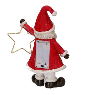 Babbo natale in resina rosso con stella led cm12x7h20,5