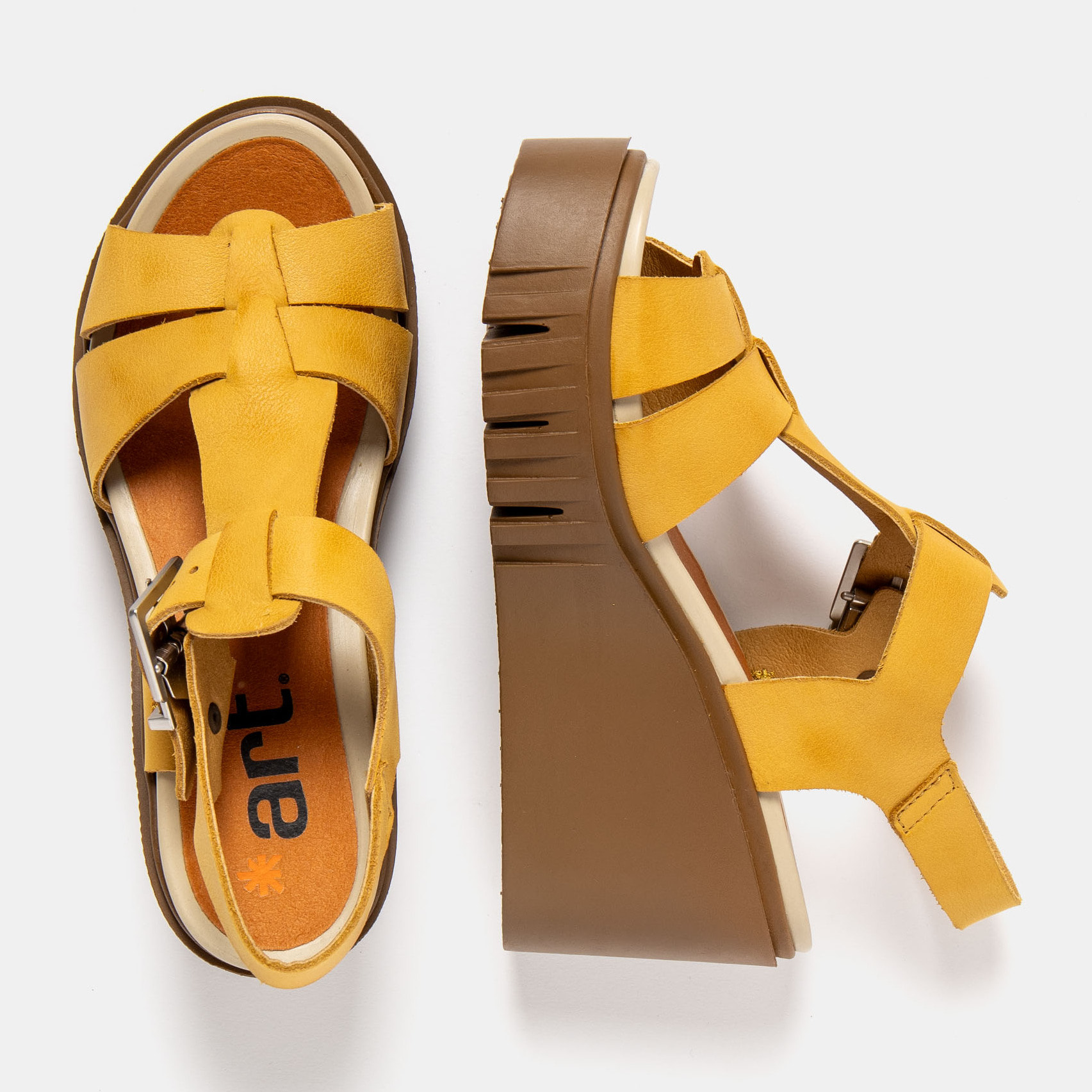 Sandalia de cuña 2084 ROMA YELLOW/ CATANIA color Yellow