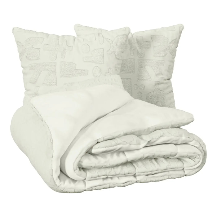 Parure de lit Nyero 220x240cm blanc