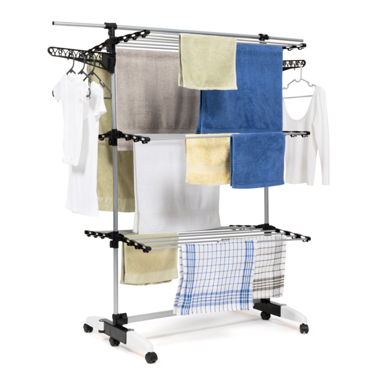 Séchoir Optima noir et blanc 3 niveaux - 30m d'étendage