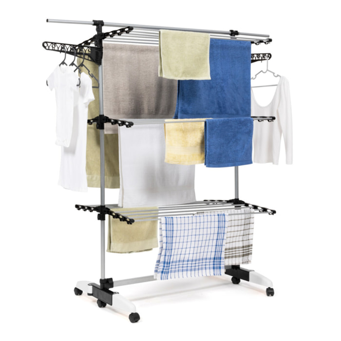 Séchoir Optima noir et blanc 3 niveaux - 30m d'étendage