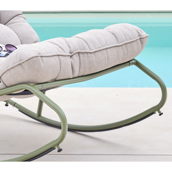 Fauteuil à bascule - 1 place - Vert Sauge - MADRID