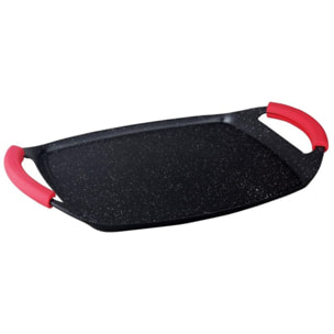 Plaque de cuisson antiadhésive avec revêtement en marbre et poignées amovibles en silicone 47*29cm Herzberg HG-7047-GP