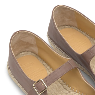 Alpargata Pepa plana mary-jane en napa con hebilla