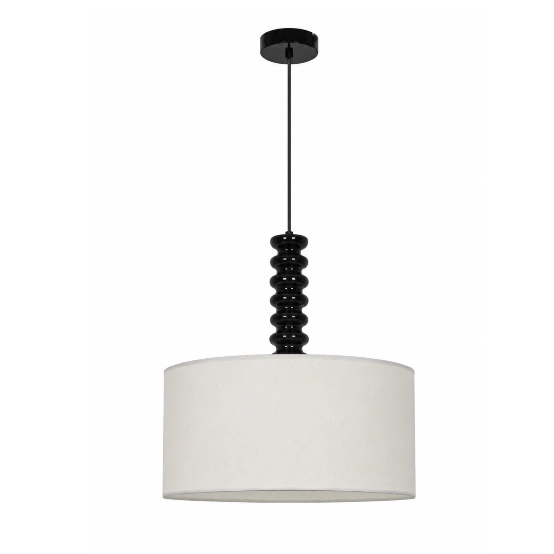 Suspension en tissu blanc et métal 40 cm - Ravel