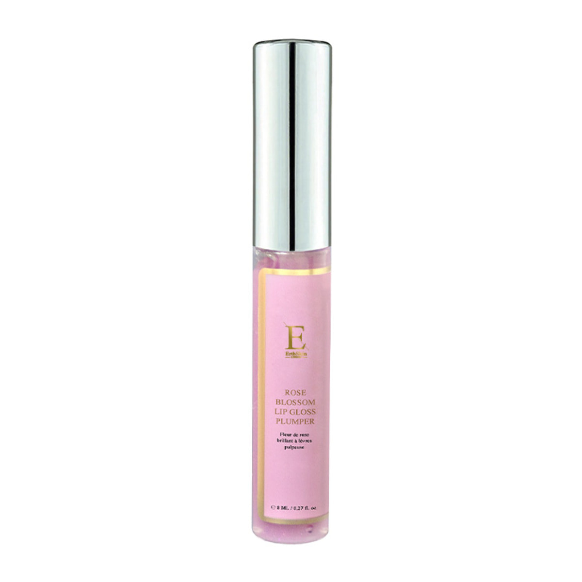 Brillo de labios voluminizador de pétalos de rosa