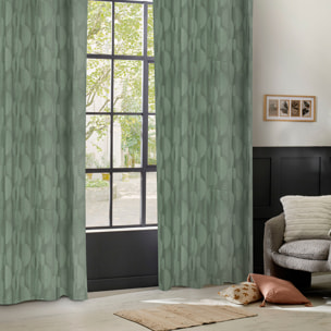 Rideau "Wimbi" jacquard vert kaki 140x260cm