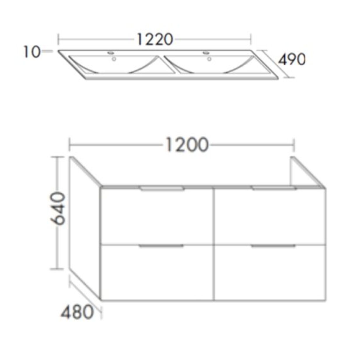 Meuble double vasque 120 cm BURGBAD Olena chêne clair + colonne