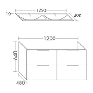 Meuble double vasque 120 cm BURGBAD Olena chêne clair + colonne