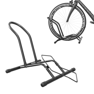 Porte-vélos en acier pour stationnement de vélos porte-vélos au sol portable pour l'intérieur et l'extérieur 59x41x38 cm noir