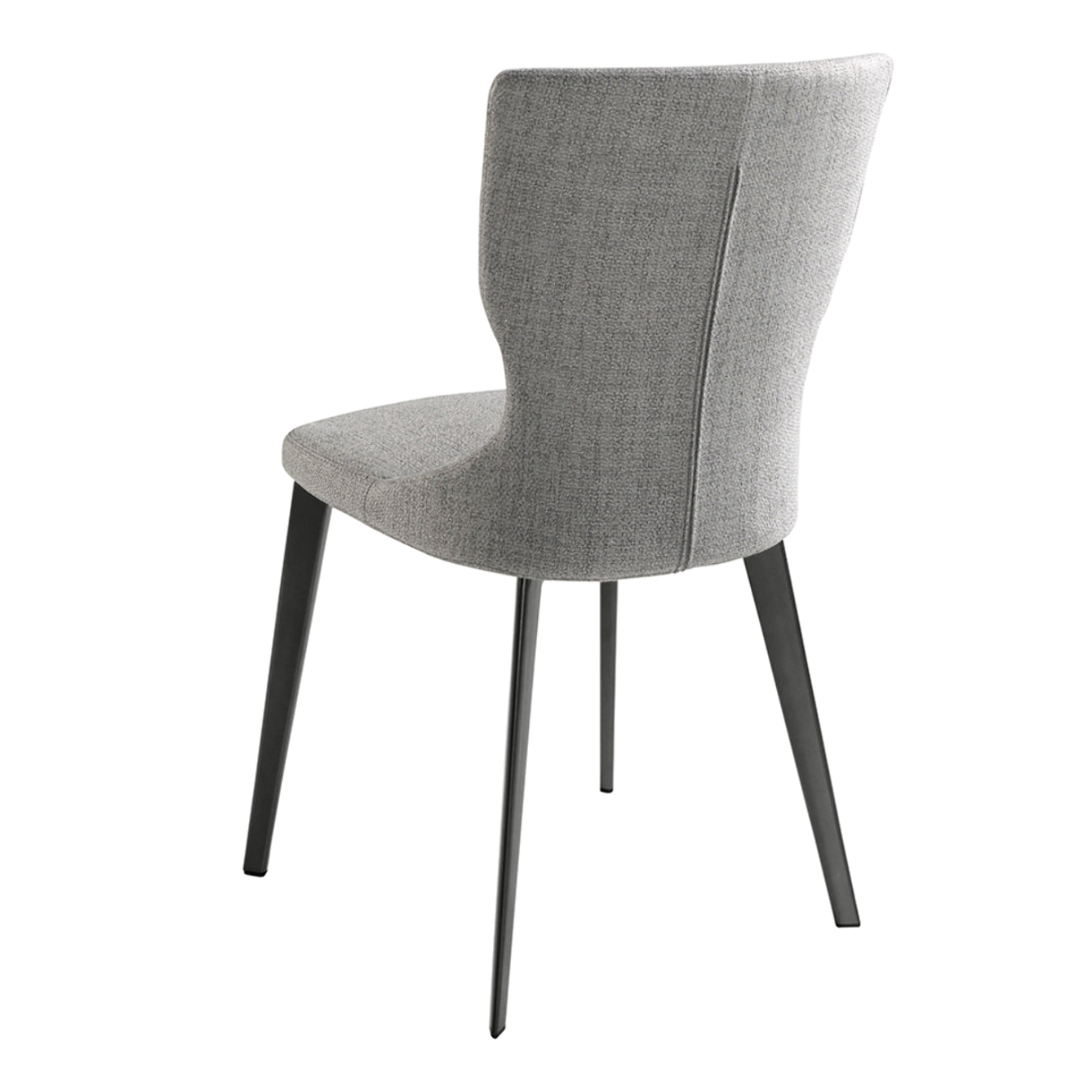 Silla Angel Cerdá con asiento y respaldo tapizados en tela en gris patas de acero inoxidable en gris antracita metal 45x57x84cm