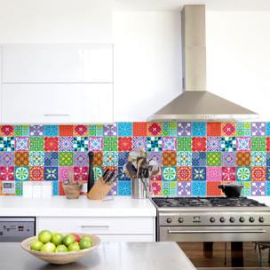 Stickers muraux - Sticker Mural Carrelage adhésif Cuisine Salle de Bain - 24 STICKERS CARRELAGES AZULEJOS SOLITINA