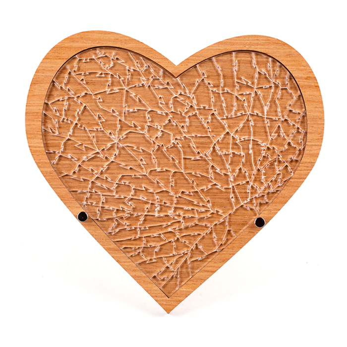 Puzzle e cornice in legno con 169 pezzi in acrilico. Design Puzzle impossibile, Cuore.