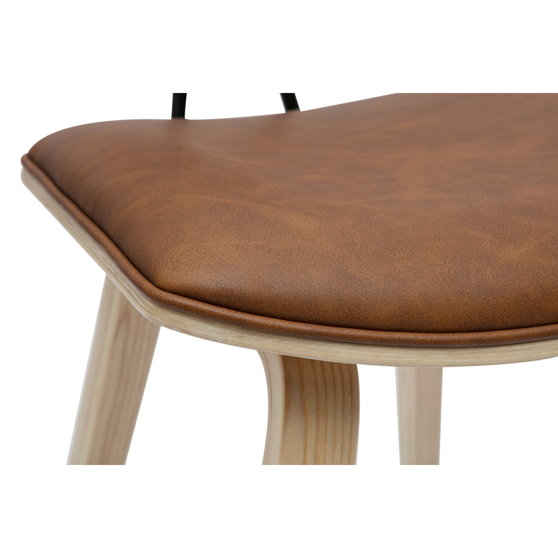 Tabourets de bar design marron et bois clair H69 cm (lot de 2) VASCO