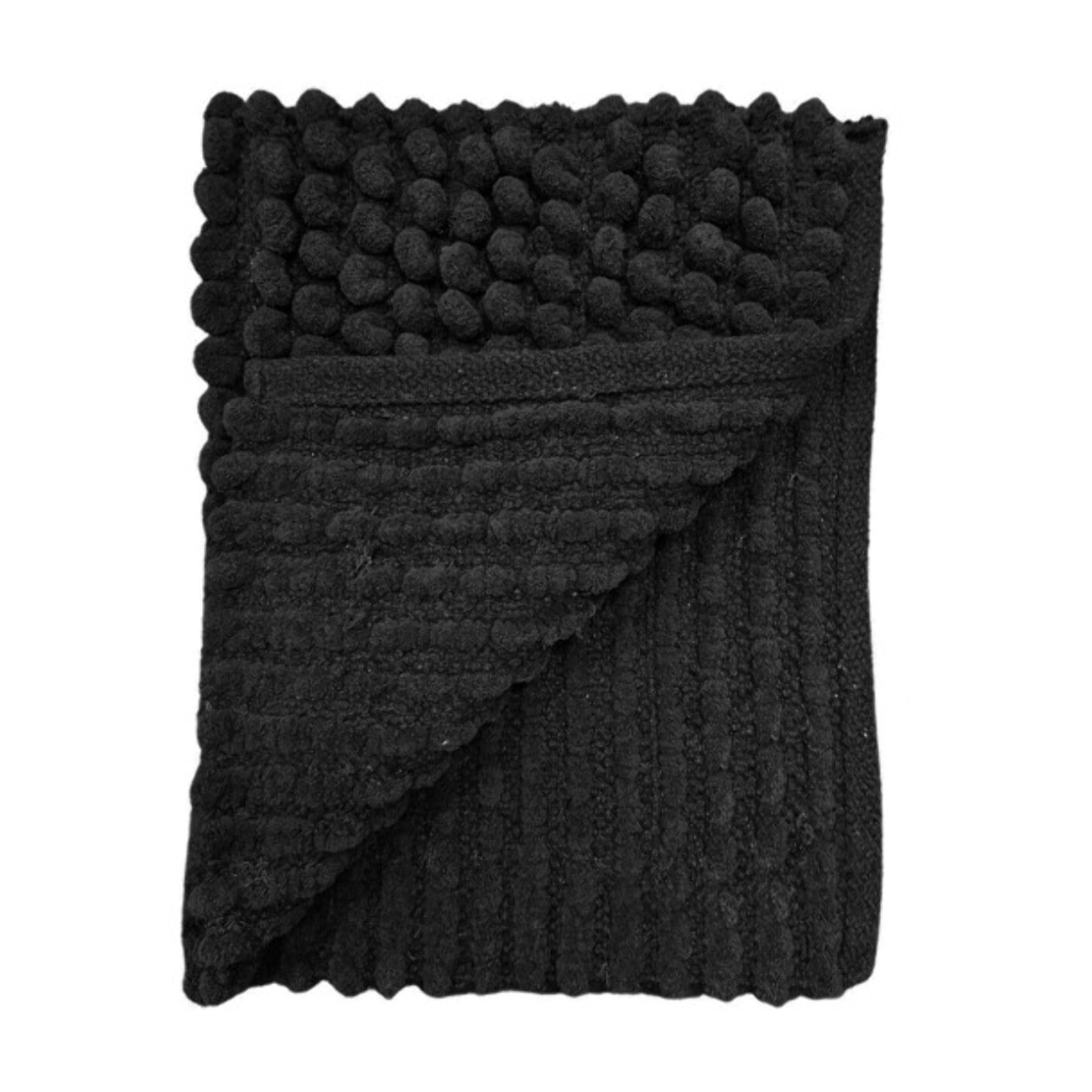 Tapis de salle de bain rectangulaire 40 x 60 cm avec pompons - 6 coloris - POP