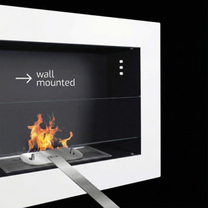 Traiano - Camino a bioetanolo da incasso 120xH40 cm biocamino Bianco