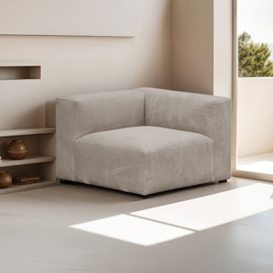 Chauffeuse d'angle à droite modulable en velours côtelé - MODULO