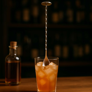 Cuchara de acero inoxidable para remover combinados, resistente y duradera, tamaño 28x35,0cm, peso 47g