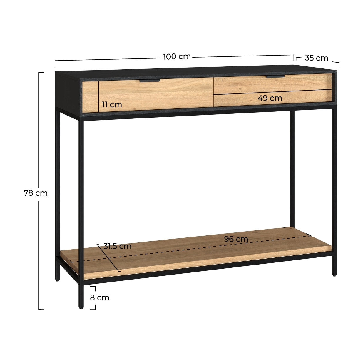 Console Jakson 2 tiroirs