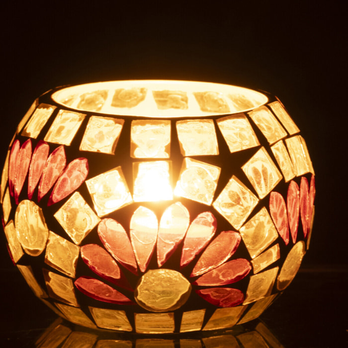 J-Line Chandelier - verre - blanc cassé/jaune chaud - small - 2 pièces