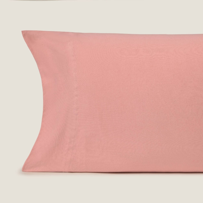 Funda de almohada punto de algodón Puntib color rosa empolvado Punto de algodón