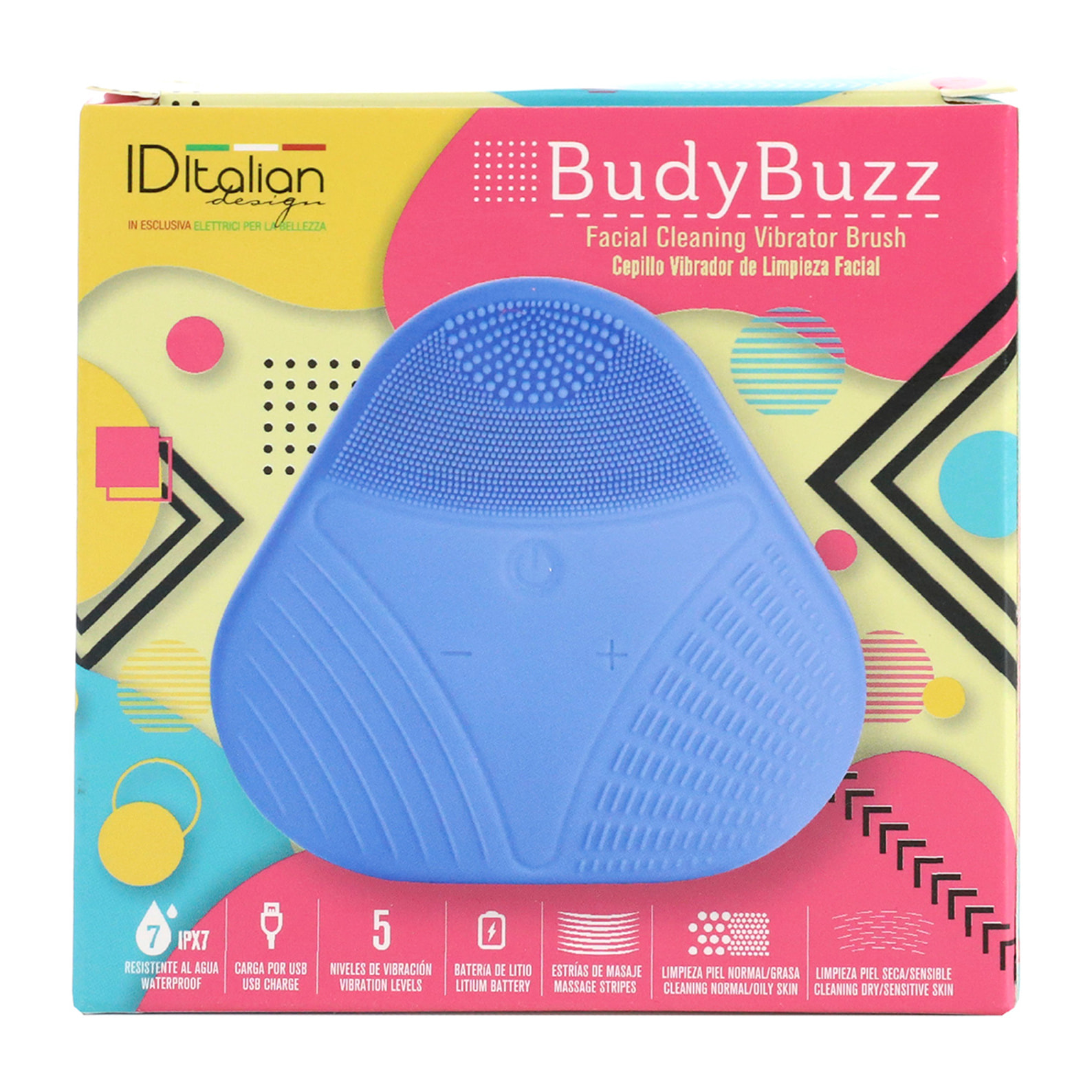 Spazzola per pulizia viso - 1,2 W - blu - 10 cm