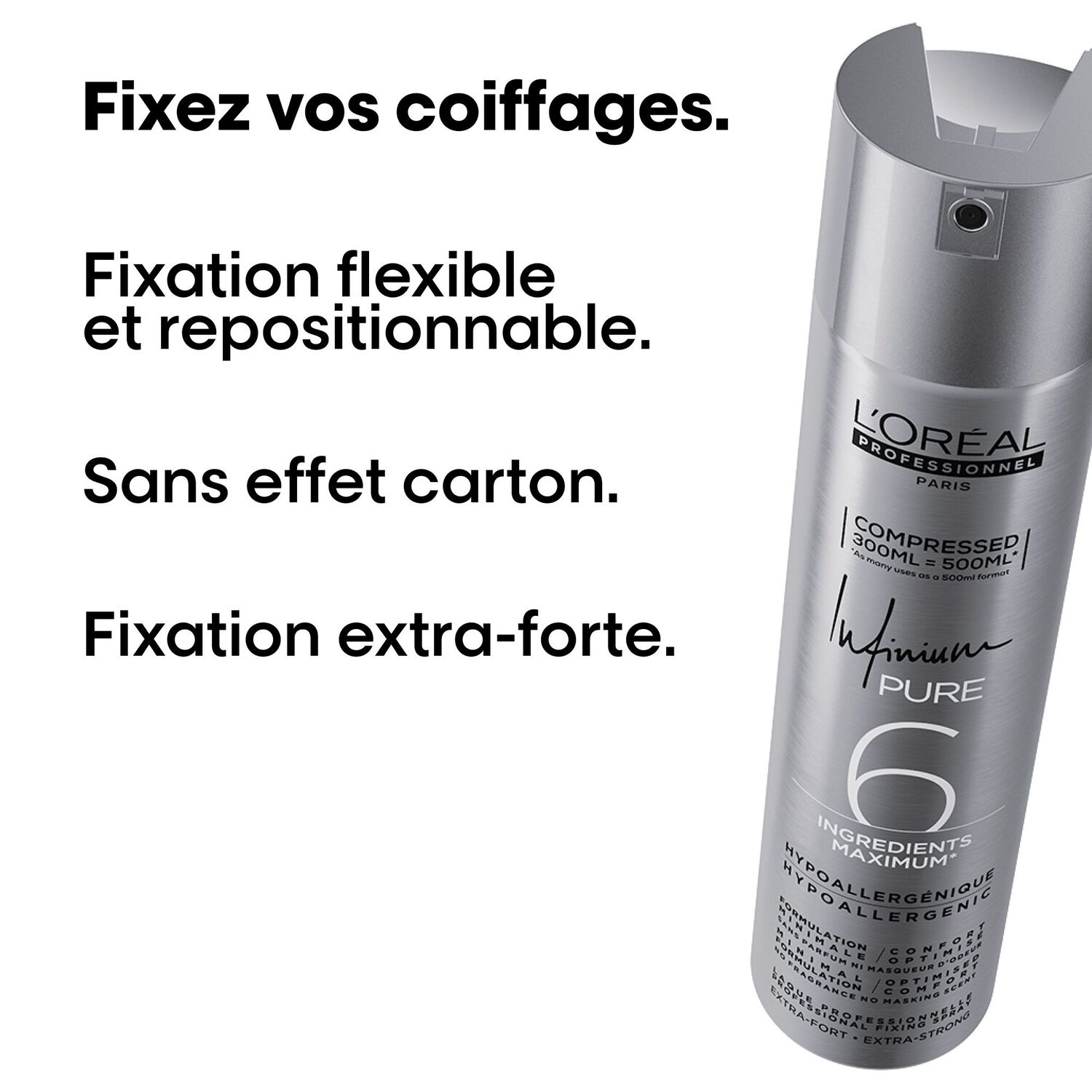 Tecni.art Infinium Pure Extra-Fort - Laque Fixation Tenue Extrême 300 ml