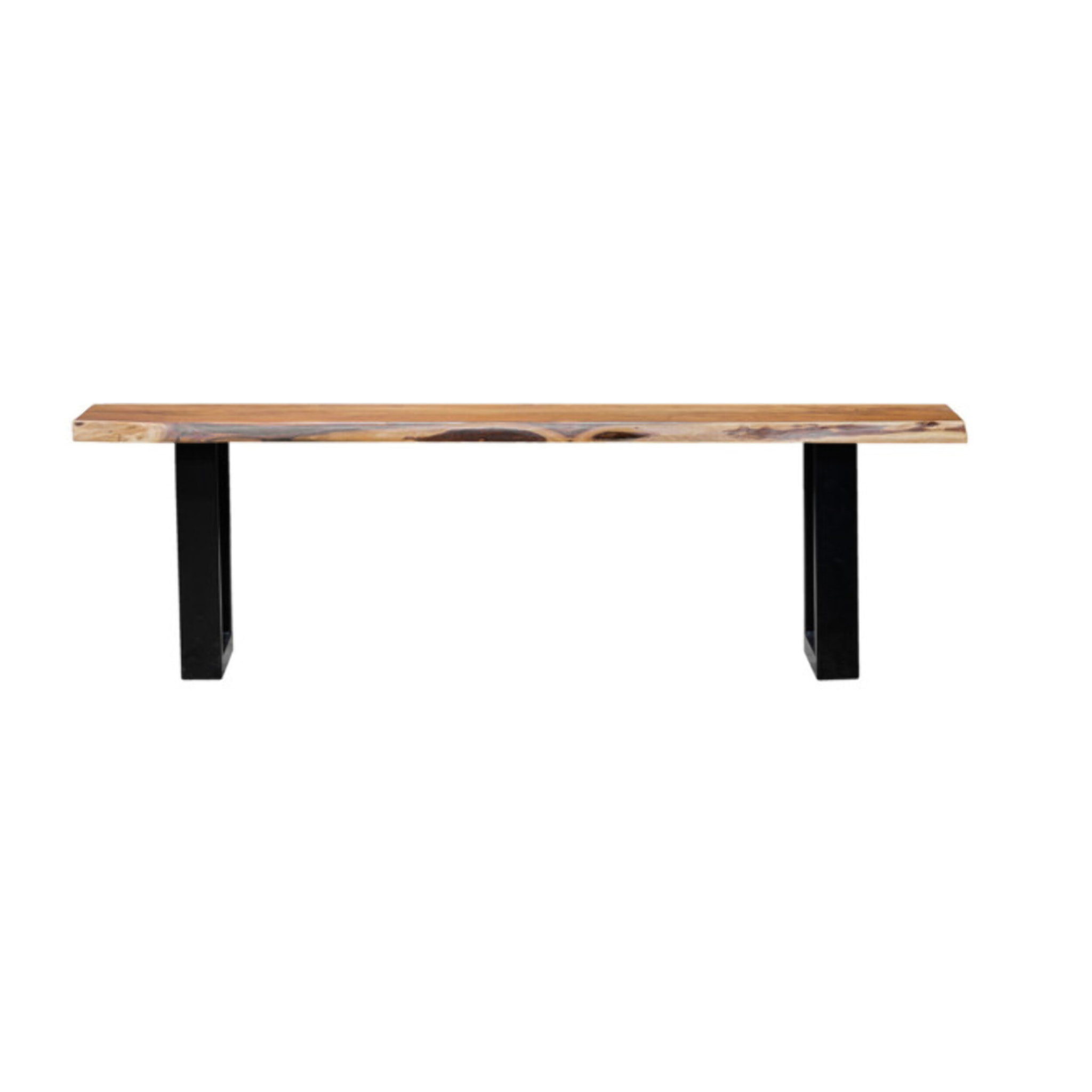 Banc 190 cm en bois d'acacia massif et pieds en métal noir - WOOD