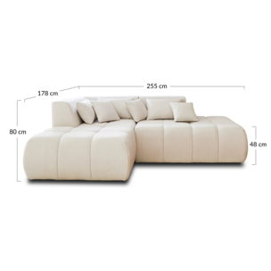 Caracas - canapé modulable d'angle gauche - 4 places - en tissu - Vert sauge