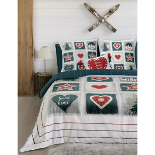 Parure Housse De Couette 100% coton 3pcs Home Sweet Home
