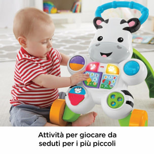 Fisher-Price Zebra Primi Passi Spingibile Giocattolo Elettronico Educativo unisex Fisher-Price