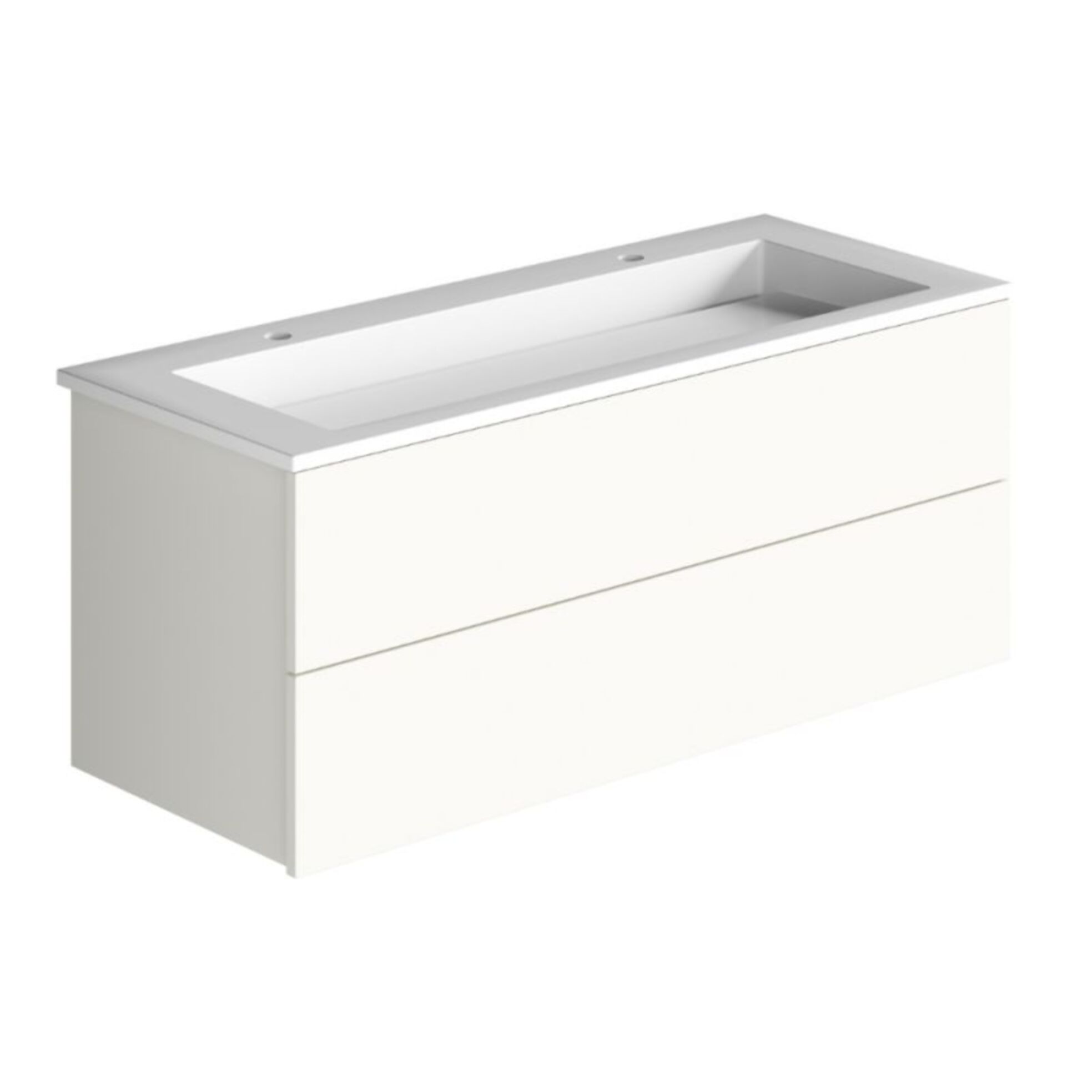 Meuble double vasque 120 cm BURGBAD Cosmo blanc mat
