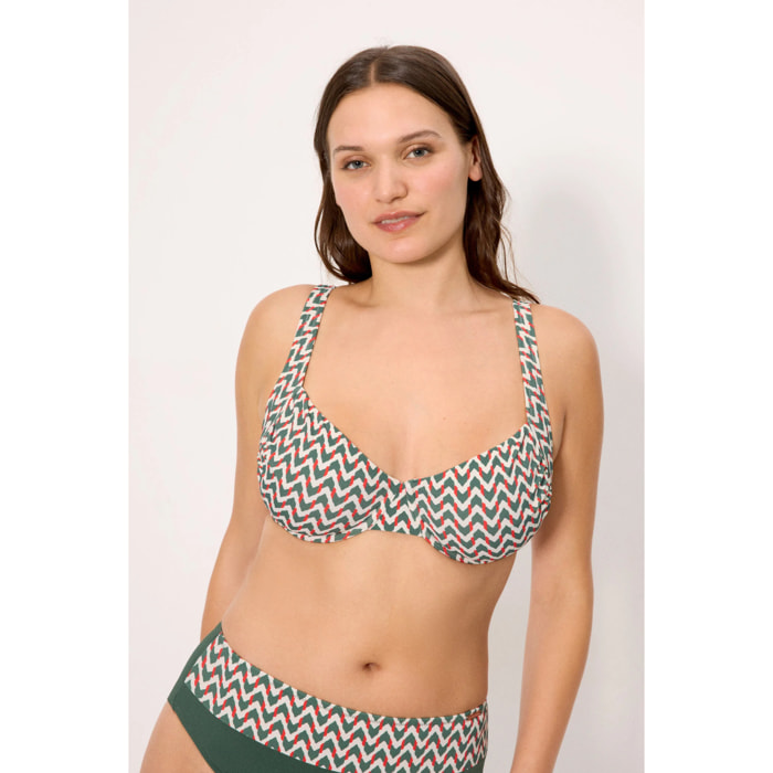 Top bikini contenitivo Verde