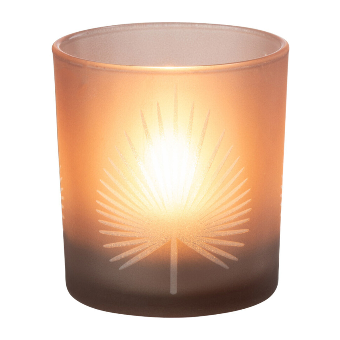 J-Line photophore Feuilles De Palmier - verre - beige - small - 6 pcs